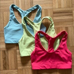 3 Old Navy Powersoft racer back sports bras medium support